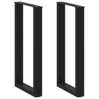 vidaXL Bartischbeine U-Form 2 Stk. Schwarz 50x(90-91) cm Stahl