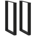 vidaXL Bartischbeine U-Form 2 Stk. Schwarz 60x(90-91) cm Stahl