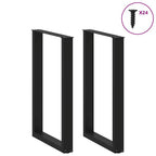 vidaXL Bartischbeine U-Form 2 Stk. Schwarz 60x(90-91) cm Stahl