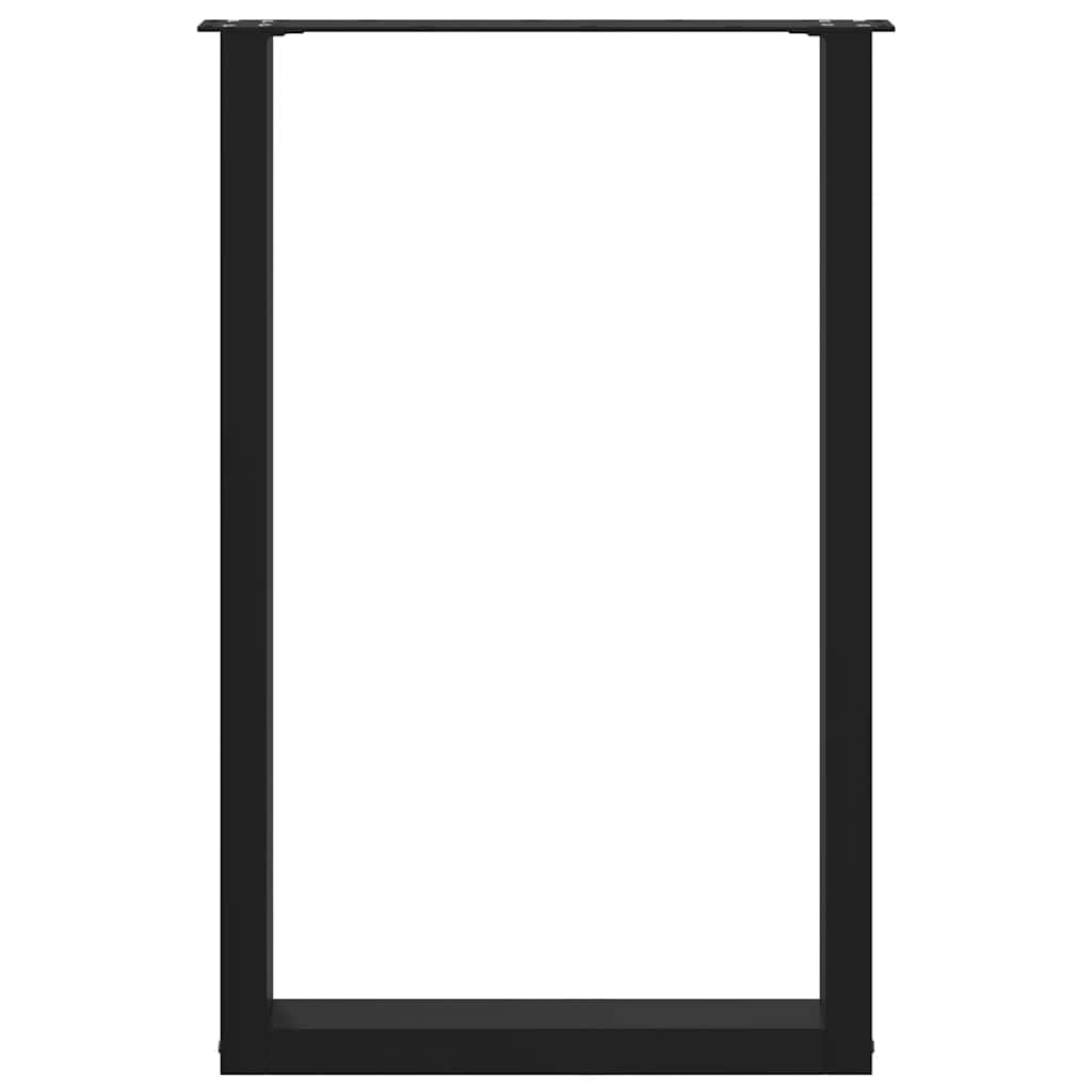 vidaXL Bartischbeine U-Form 2 Stk. Schwarz 60x(90-91) cm Stahl