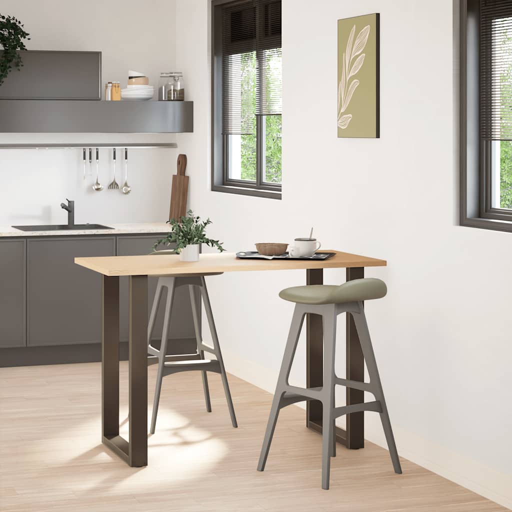 vidaXL Bartischbeine U-Form 2 Stk. Naturstahl 60x(90-91) cm Stahl