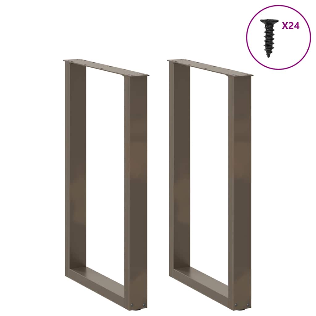 vidaXL Bartischbeine U-Form 2 Stk. Naturstahl 60x(90-91) cm Stahl