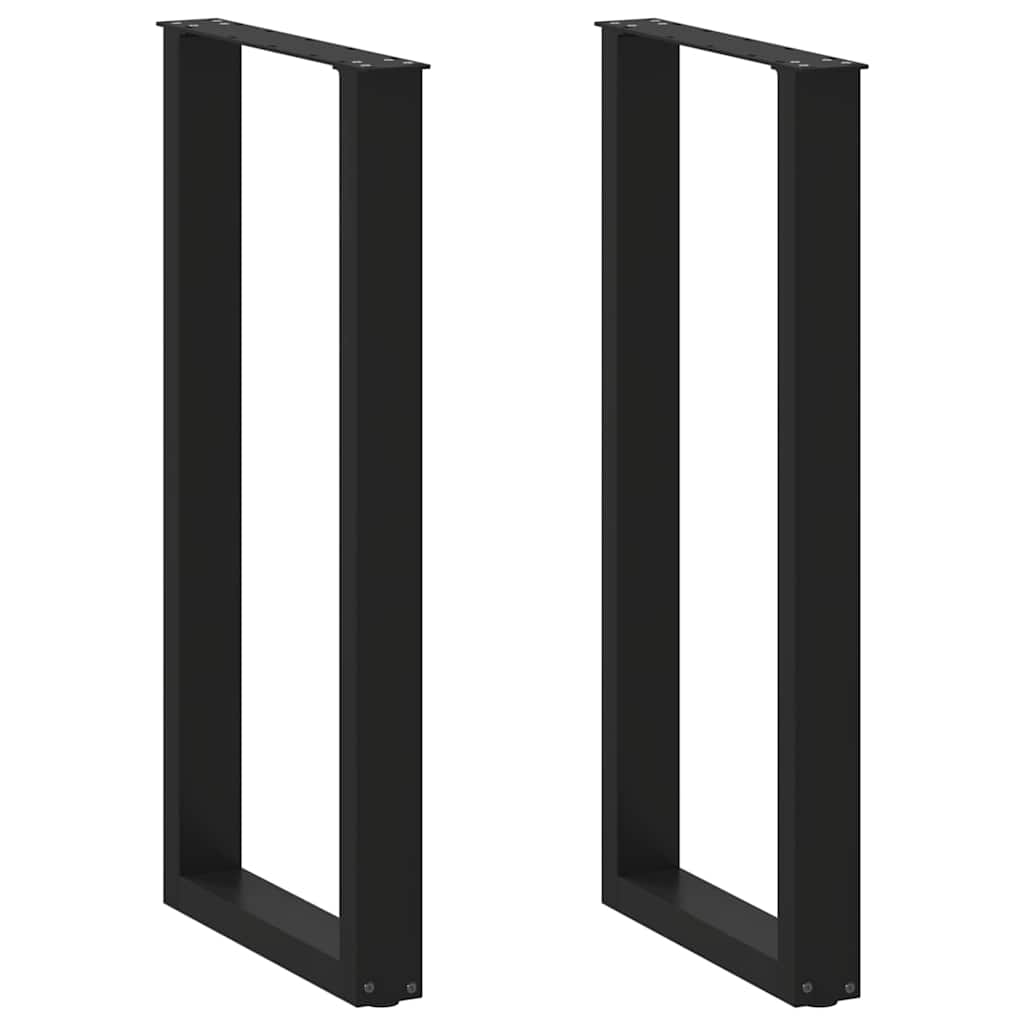 vidaXL Bartischbeine U-Form 2 Stk. Schwarz 40x(100-101) cm Stahl