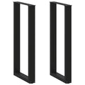 vidaXL Bartischbeine U-Form 2 Stk. Schwarz 40x(100-101) cm Stahl