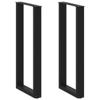 vidaXL Bartischbeine U-Form 2 Stk. Schwarz 40x(100-101) cm Stahl