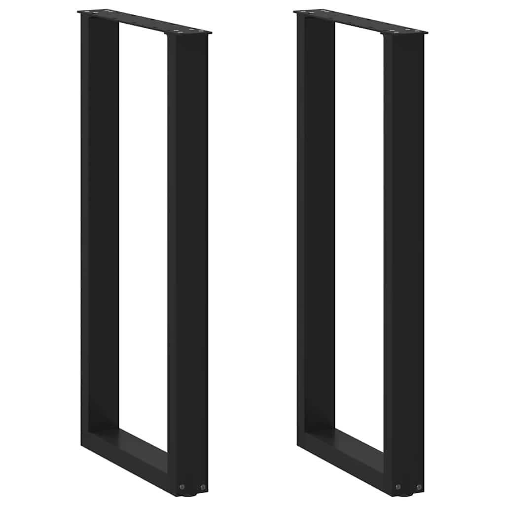 vidaXL Bartischbeine U-Form 2 Stk. Schwarz 50x(100-101) cm Stahl