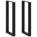 vidaXL Bartischbeine U-Form 2 Stk. Schwarz 50x(100-101) cm Stahl