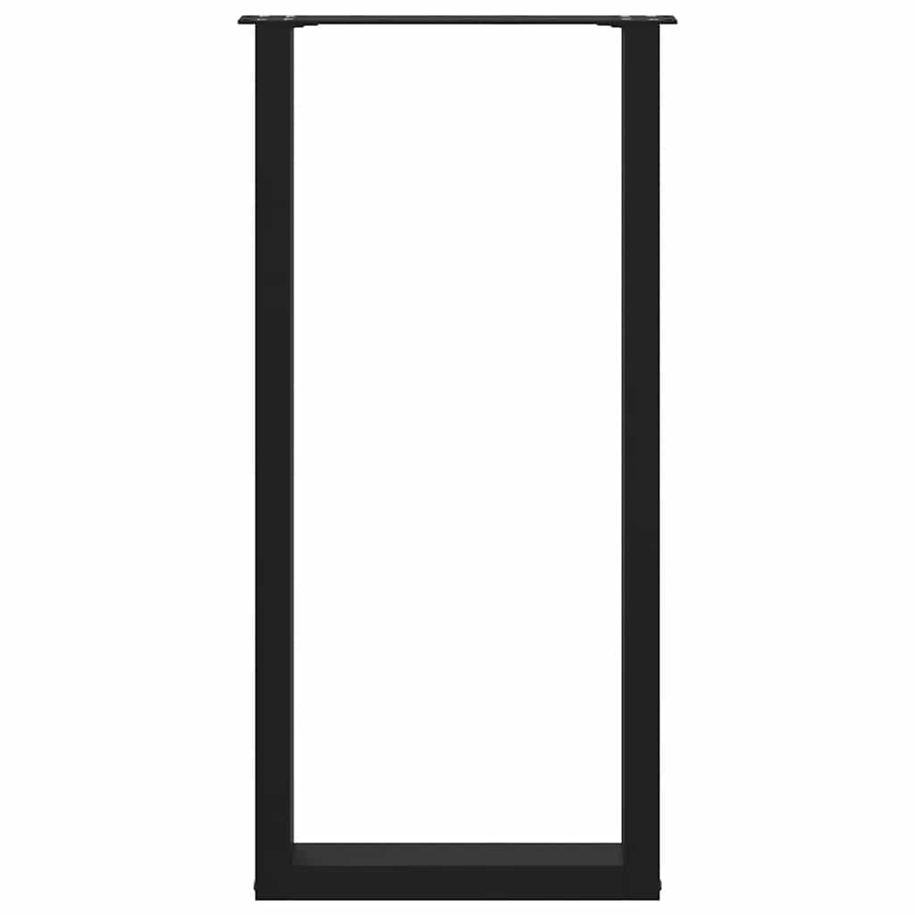 vidaXL Bartischbeine U-Form 2 Stk. Schwarz 50x(100-101) cm Stahl