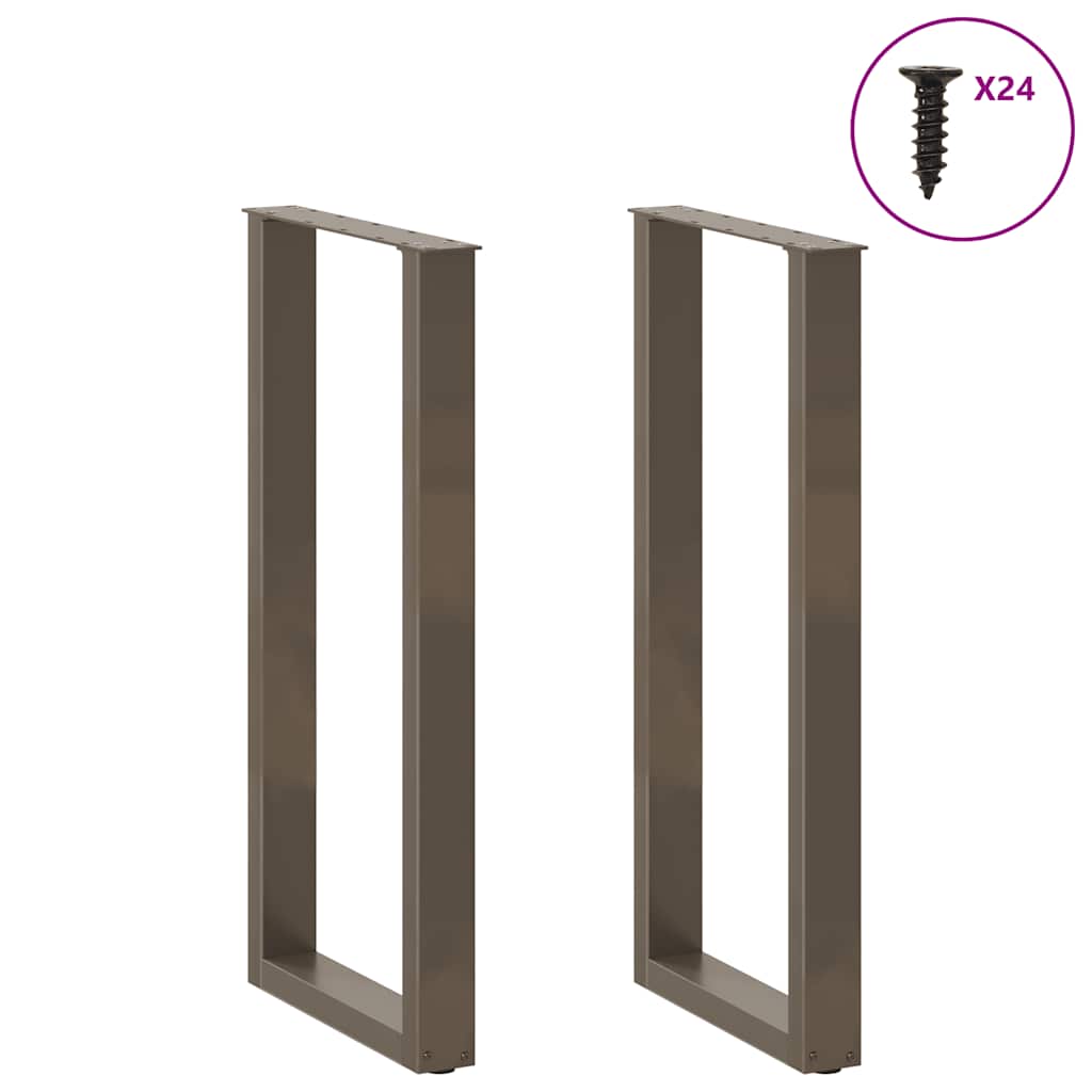 vidaXL Bartischbeine U-Form 2 Stk. Naturstahl 50x(100-101) cm Stahl