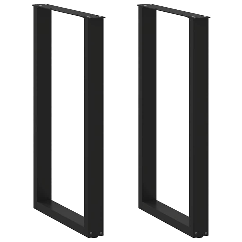 vidaXL Bartischbeine U-Form 2 Stk. Schwarz 60x(100-101) cm Stahl