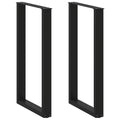 vidaXL Bartischbeine U-Form 2 Stk. Schwarz 60x(100-101) cm Stahl