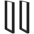 vidaXL Bartischbeine U-Form 2 Stk. Schwarz 60x(100-101) cm Stahl