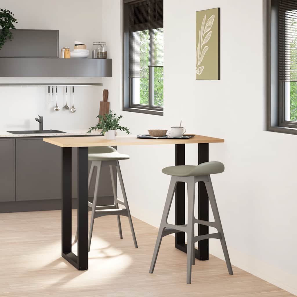 vidaXL Bartischbeine U-Form 2 Stk. Schwarz 60x(100-101) cm Stahl