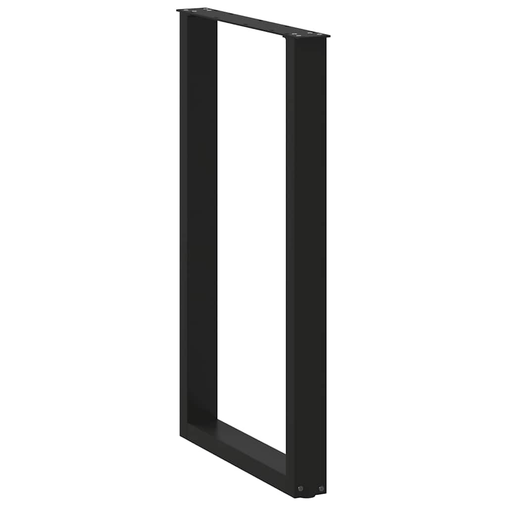 vidaXL Bartischbeine U-Form 2 Stk. Schwarz 60x(100-101) cm Stahl