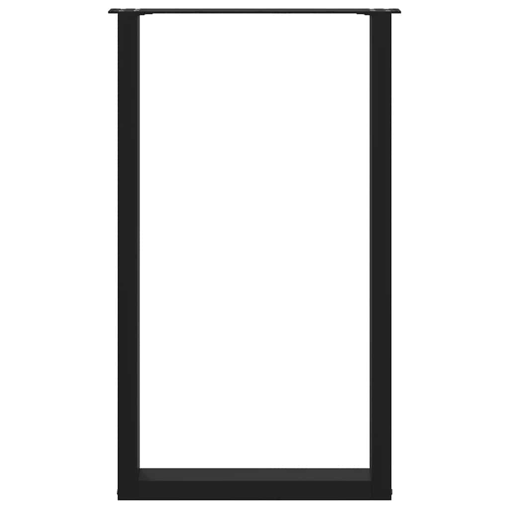 vidaXL Bartischbeine U-Form 2 Stk. Schwarz 60x(100-101) cm Stahl