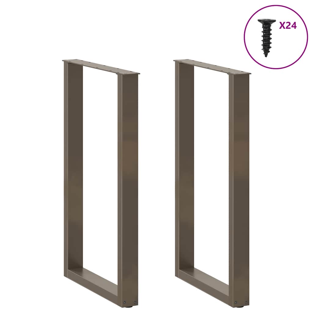 vidaXL Bartischbeine U-Form 2 Stk. Naturstahl 60x(100-101) cm Stahl