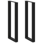 vidaXL Bartischbeine U-Form 2 Stk. Schwarz 40x(110-111) cm Stahl