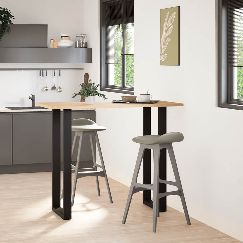 vidaXL Bartischbeine U-Form 2 Stk. Schwarz 40x(110-111) cm Stahl