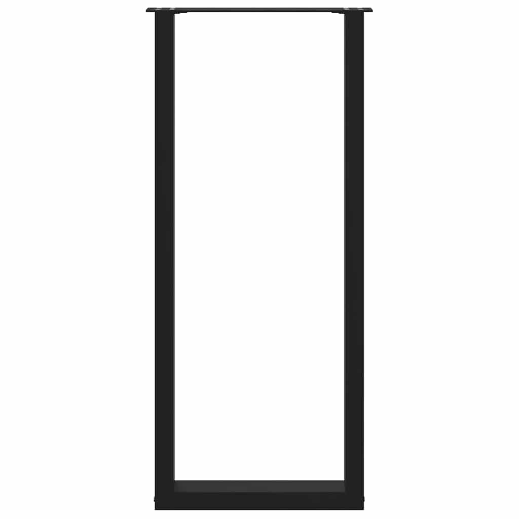vidaXL Bartischbeine U-Form 2 Stk. Schwarz 40x(110-111) cm Stahl