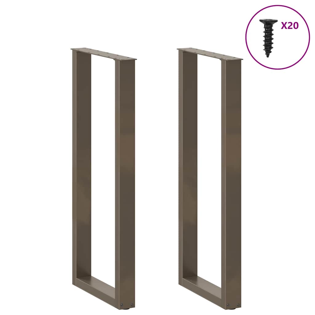 vidaXL Bartischbeine U-Form 2 Stk. Naturstahl 40x(110-111) cm Stahl