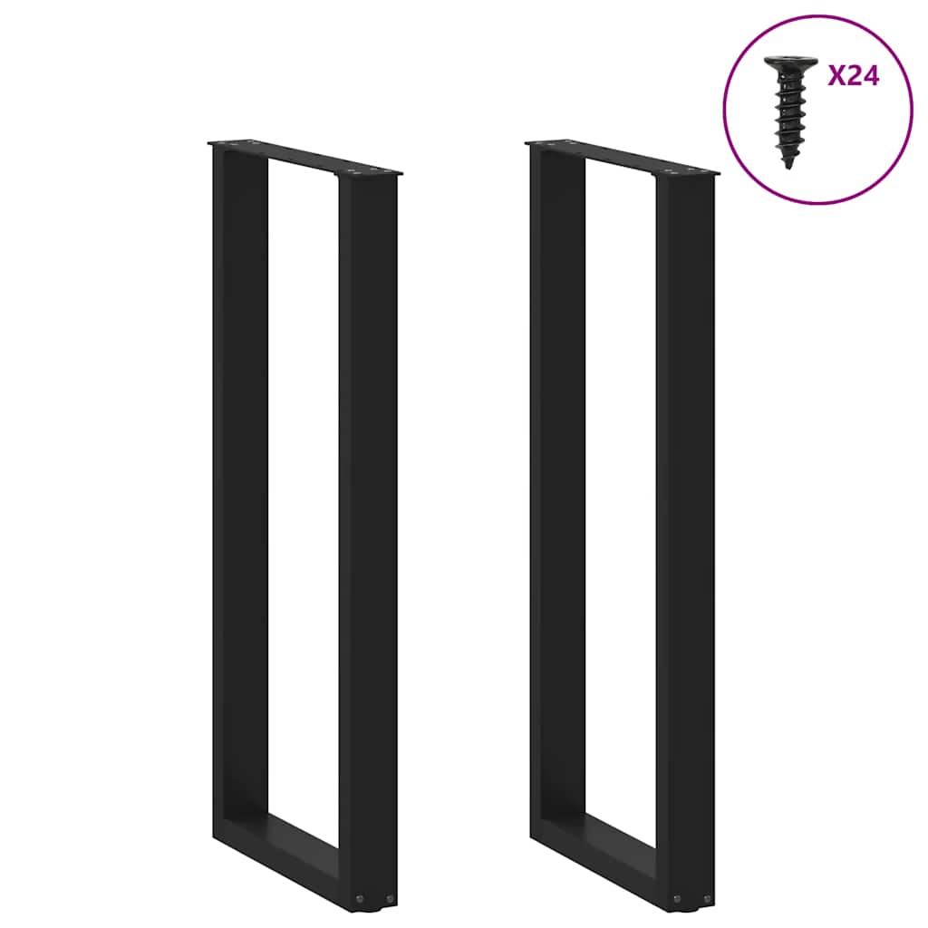 vidaXL Bartischbeine U-Form 2 Stk. Schwarz 50x(110-111) cm Stahl