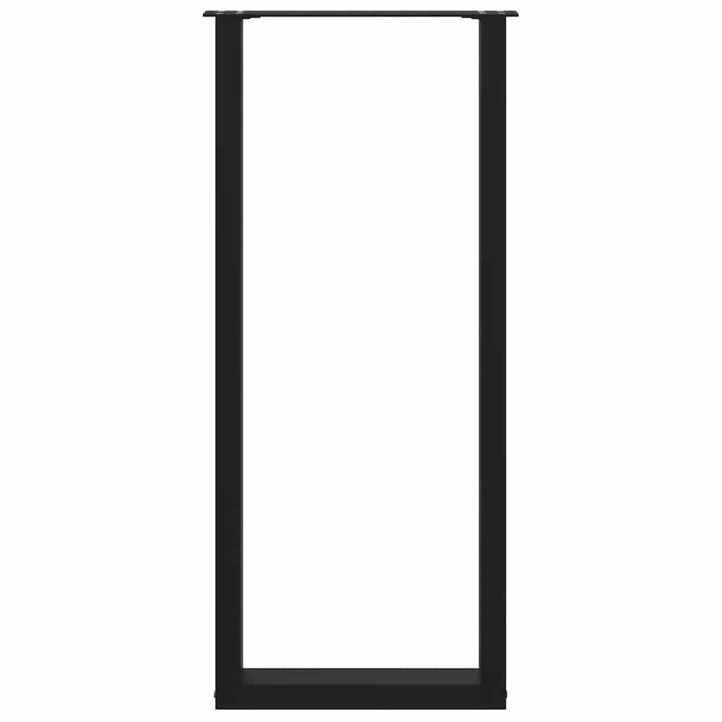vidaXL Bartischbeine U-Form 2 Stk. Schwarz 50x(110-111) cm Stahl