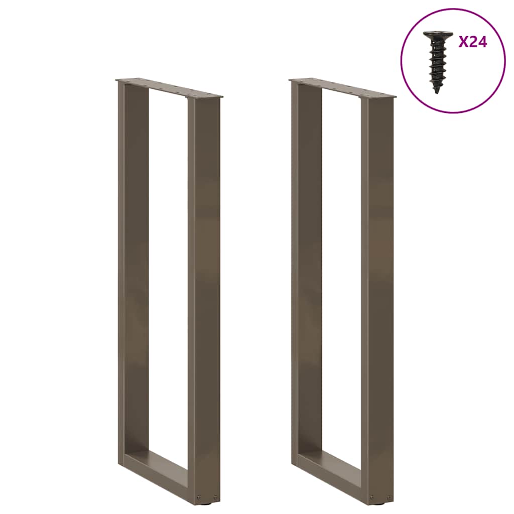 vidaXL Bartischbeine U-Form 2 Stk. Naturstahl 50x(110-111) cm Stahl
