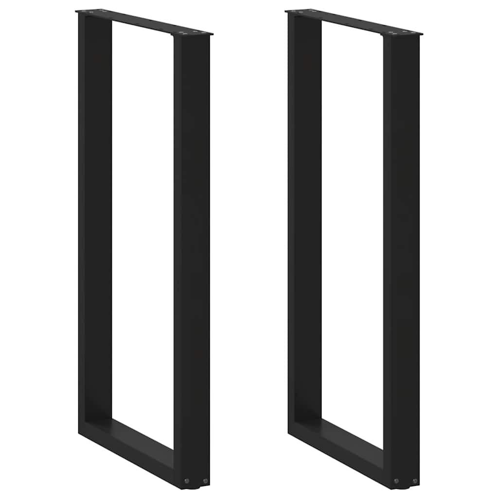 vidaXL Bartischbeine U-Form 2 Stk. Schwarz 60x(110-111) cm Stahl