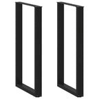 vidaXL Bartischbeine U-Form 2 Stk. Schwarz 60x(110-111) cm Stahl
