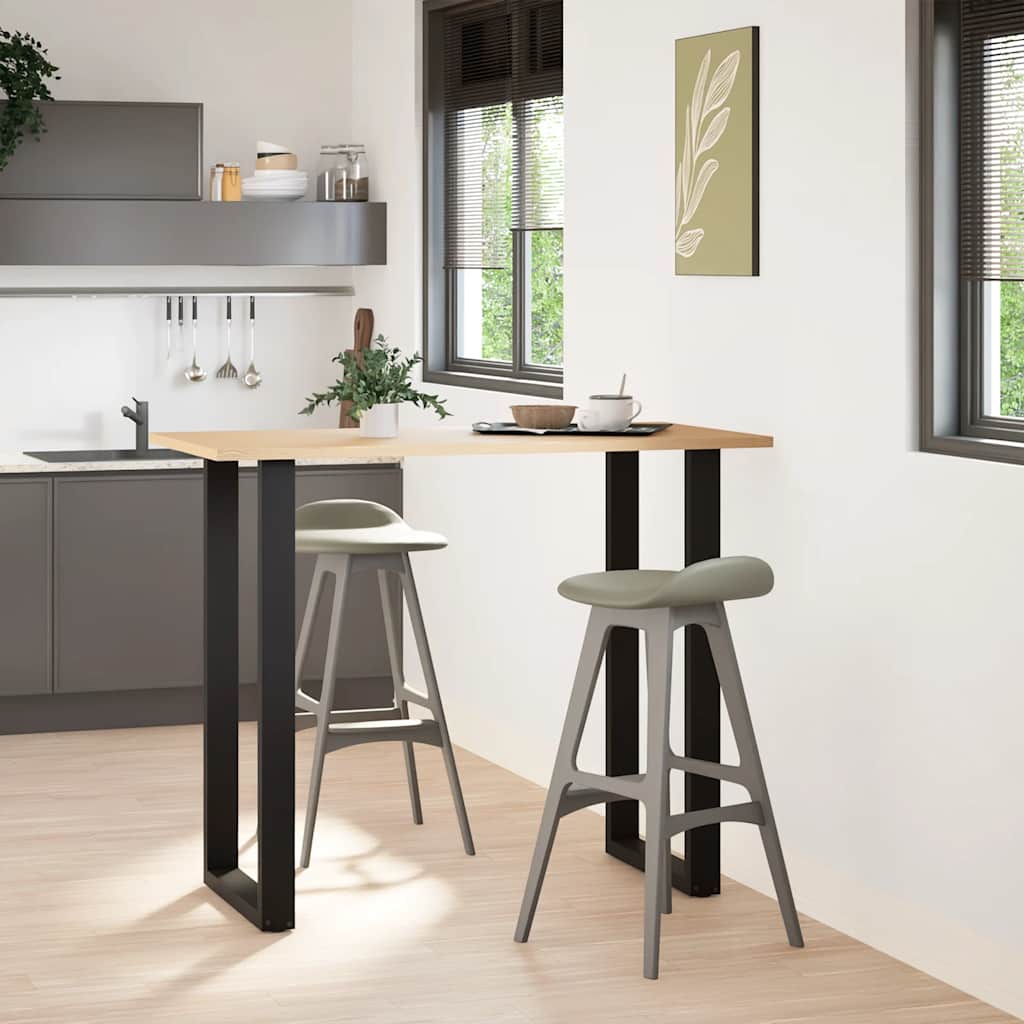 vidaXL Bartischbeine U-Form 2 Stk. Schwarz 60x(110-111) cm Stahl