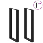 vidaXL Bartischbeine U-Form 2 Stk. Schwarz 60x(110-111) cm Stahl
