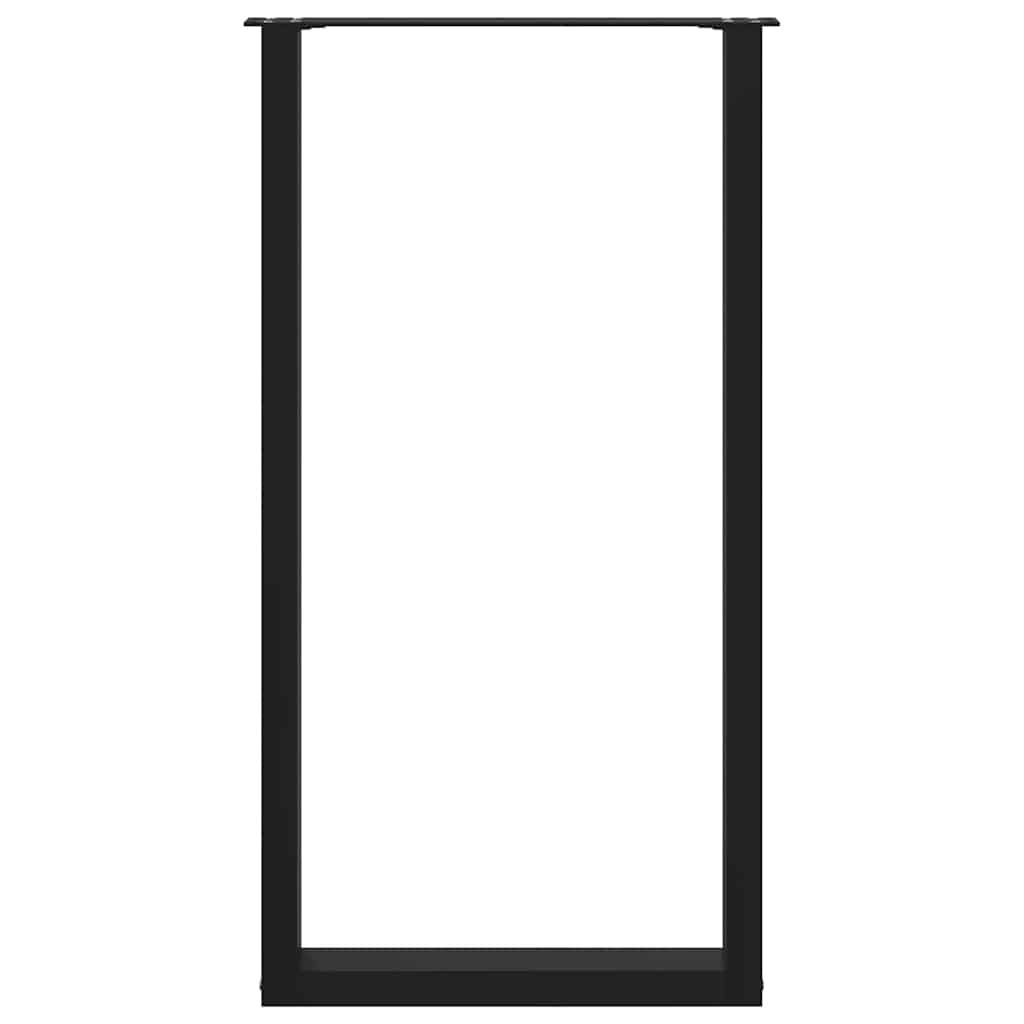 vidaXL Bartischbeine U-Form 2 Stk. Schwarz 60x(110-111) cm Stahl