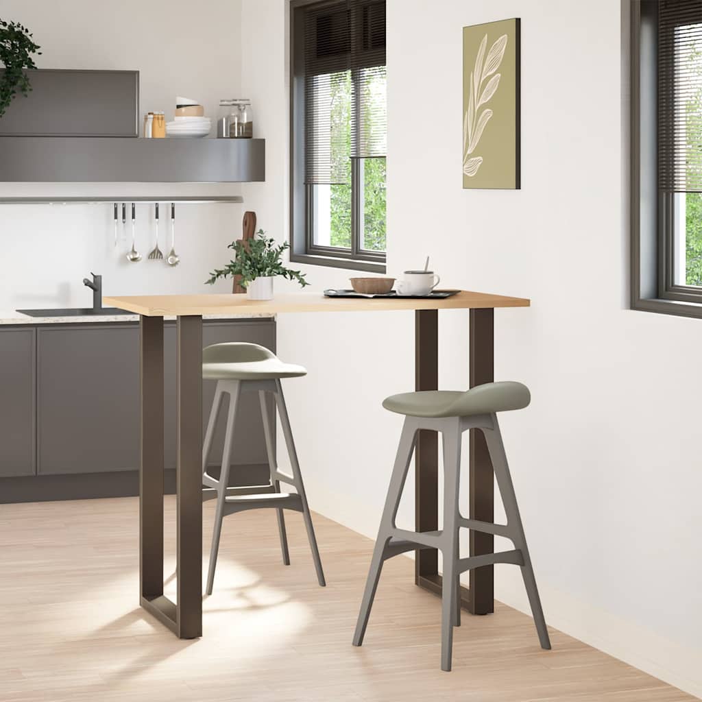 vidaXL Bartischbeine U-Form 2 Stk. Naturstahl 60x(110-111) cm Stahl