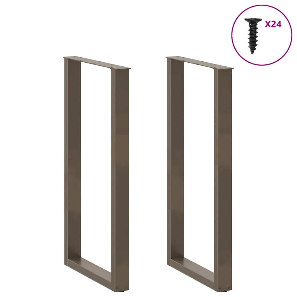vidaXL Bartischbeine U-Form 2 Stk. Naturstahl 60x(110-111) cm Stahl