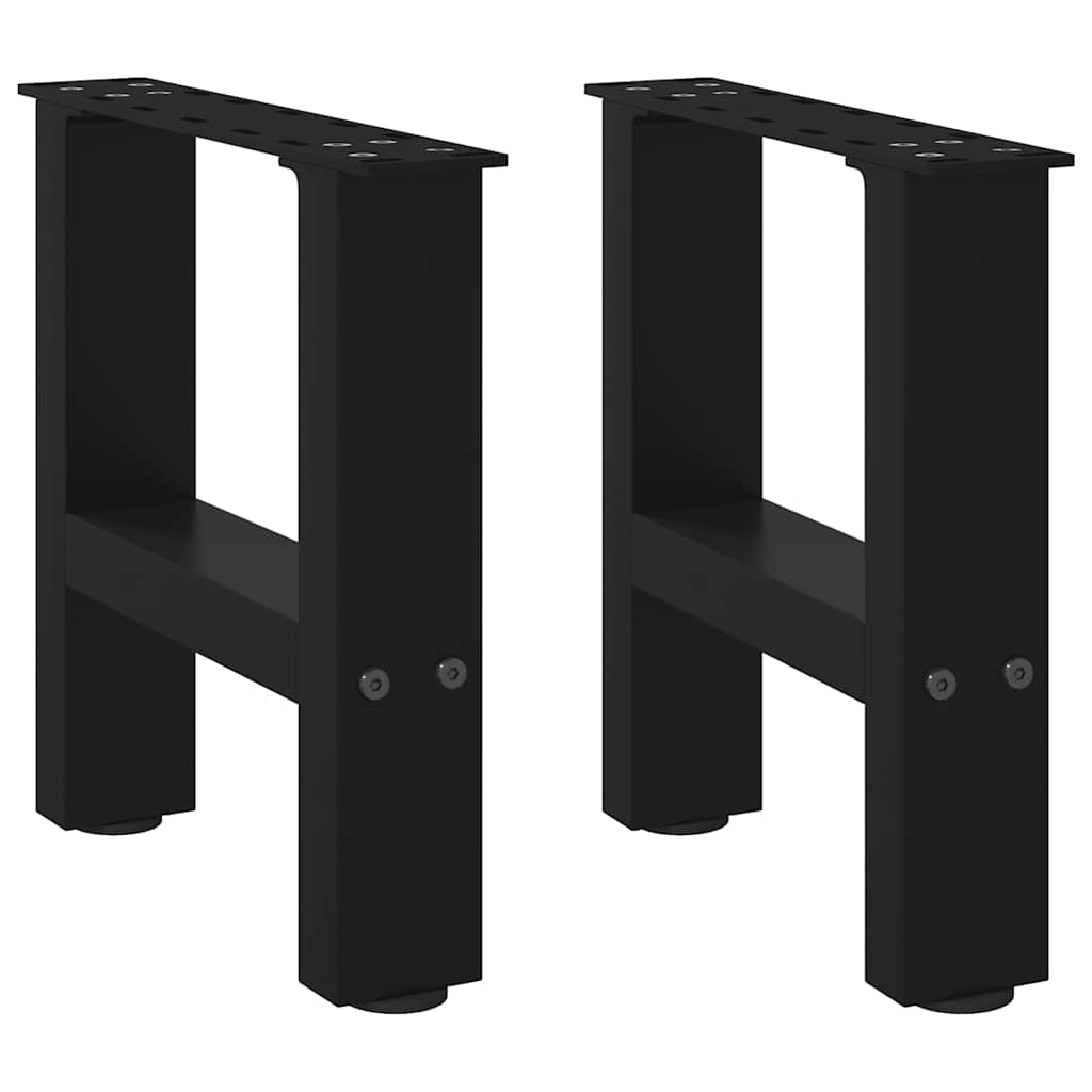 vidaXL Couchtischbeine Schwarz 2 Stk. 40x(30-31) cm Stahl