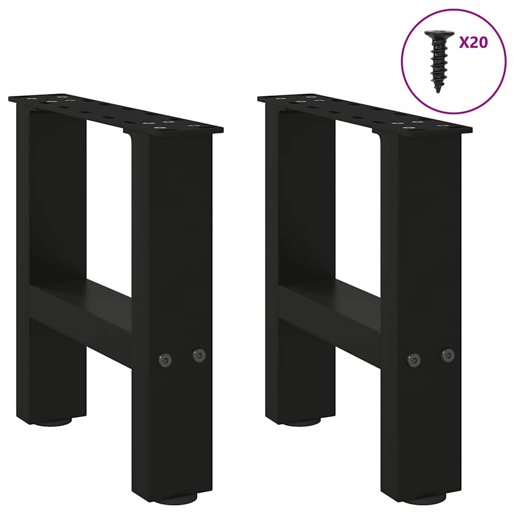 vidaXL Couchtischbeine Schwarz 2 Stk. 40x(30-31) cm Stahl