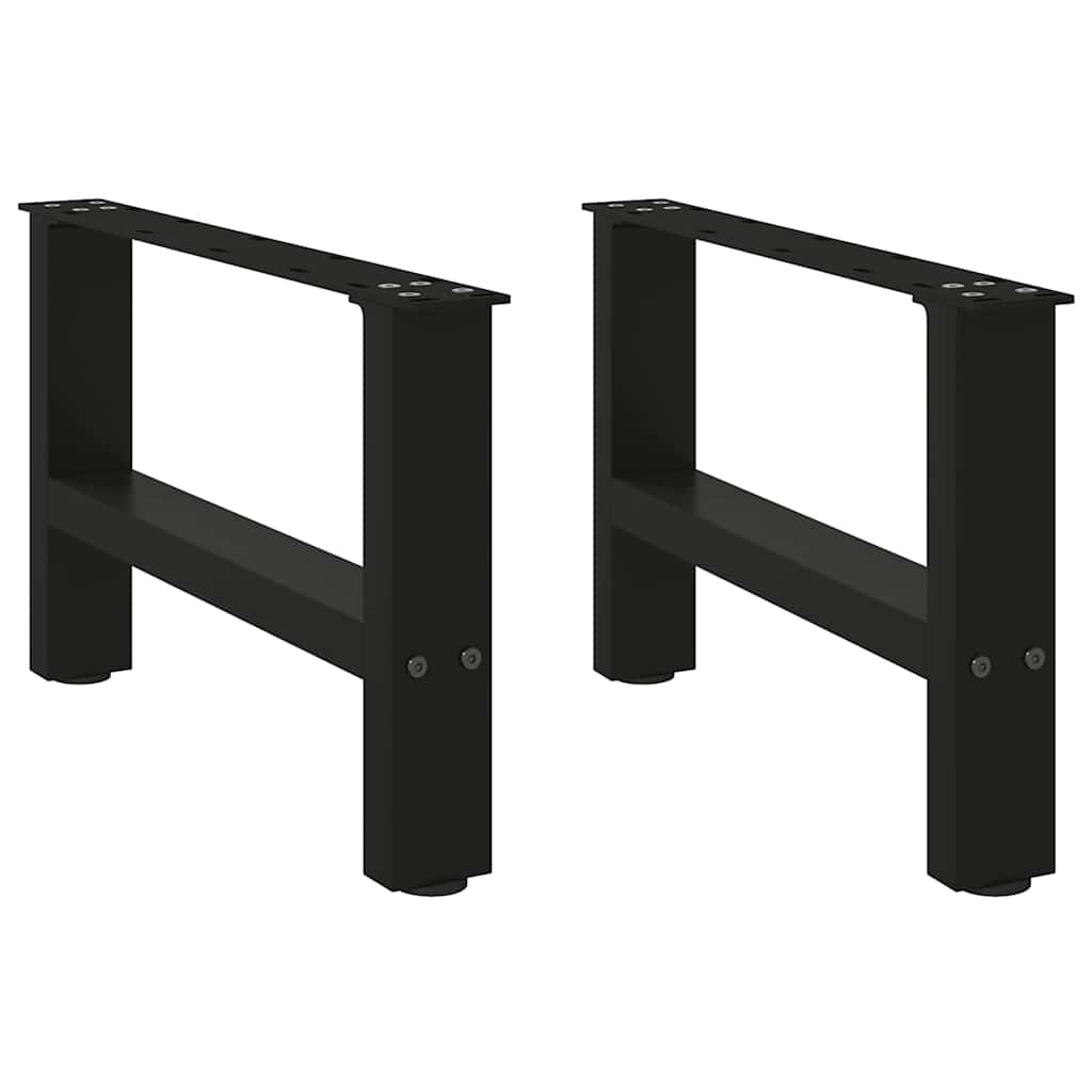 vidaXL Couchtischbeine Schwarz 2 Stk. 50x(30-31) cm Stahl