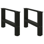 vidaXL Couchtischbeine Schwarz 2 Stk. 50x(30-31) cm Stahl