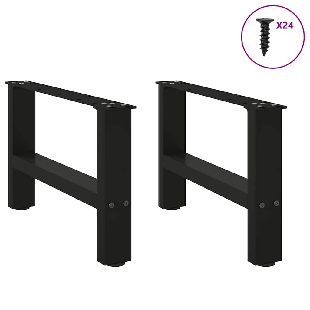 vidaXL Couchtischbeine Schwarz 2 Stk. 50x(30-31) cm Stahl
