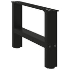 vidaXL Couchtischbeine Schwarz 2 Stk. 50x(30-31) cm Stahl