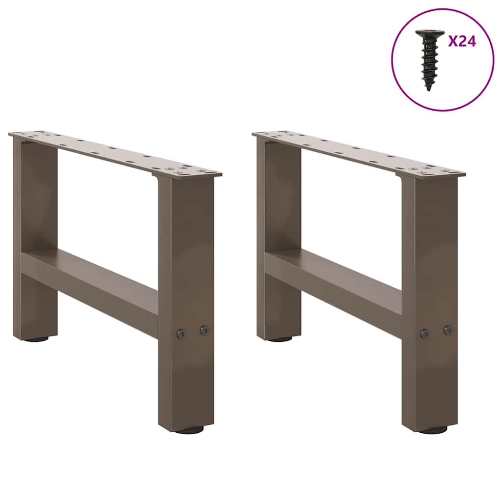 vidaXL Couchtischbeine Naturstahl 2 Stk. 50x(30-31) cm Stahl