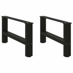 vidaXL Couchtischbeine Schwarz 2 Stk. 60x(30-31) cm Stahl