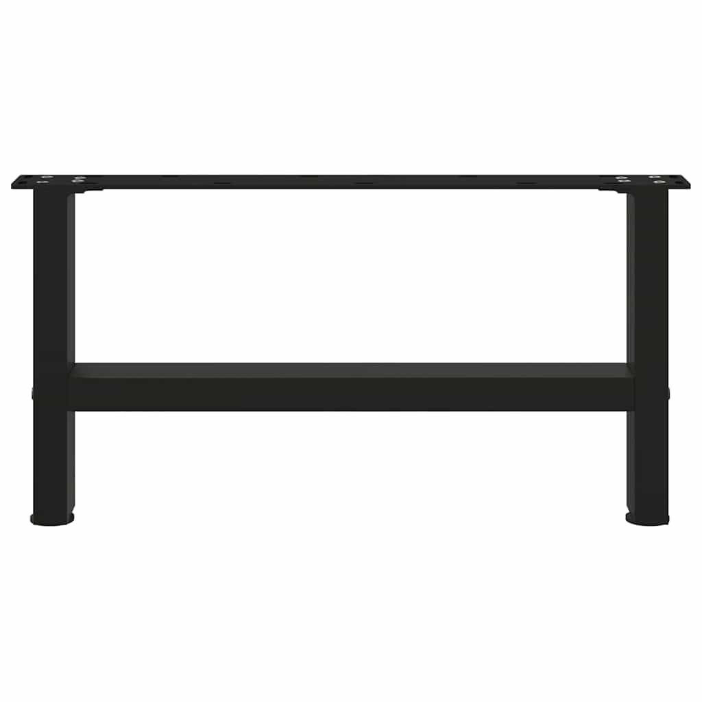 vidaXL Couchtischbeine Schwarz 2 Stk. 60x(30-31) cm Stahl