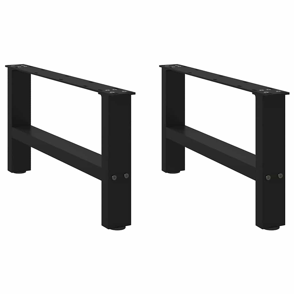 vidaXL Couchtischbeine Schwarz 2 Stk. 70x(30-31) cm Stahl