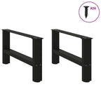 vidaXL Couchtischbeine Schwarz 2 Stk. 70x(30-31) cm Stahl