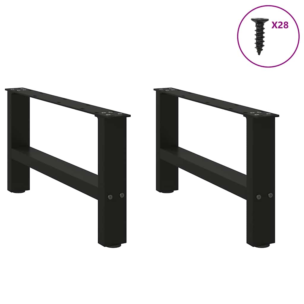 vidaXL Couchtischbeine Schwarz 2 Stk. 70x(30-31) cm Stahl