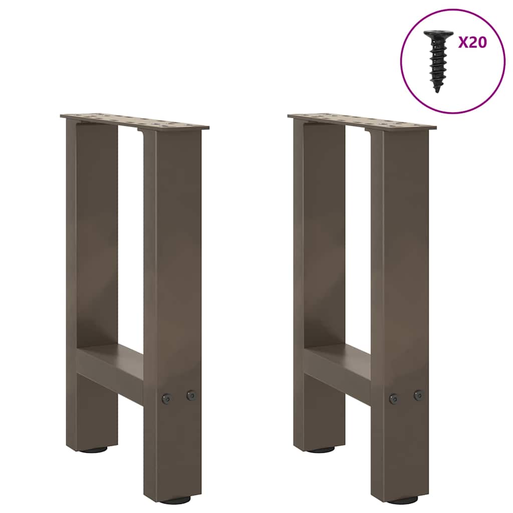 vidaXL Couchtischbeine Naturstahl 2 Stk. 38x(42-43) cm Stahl