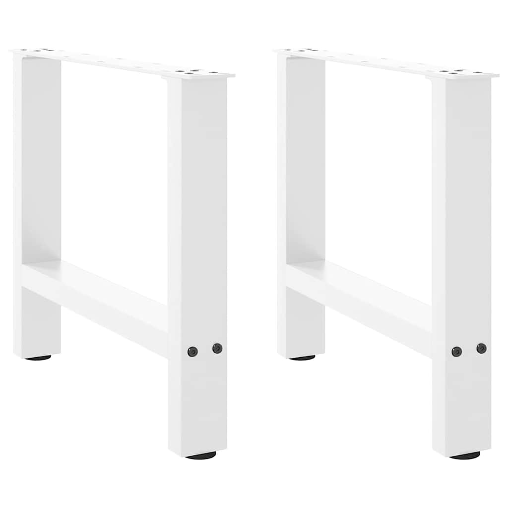 vidaXL Couchtischbeine Weiß 2 Stk. 50x(42-43) cm Stahl