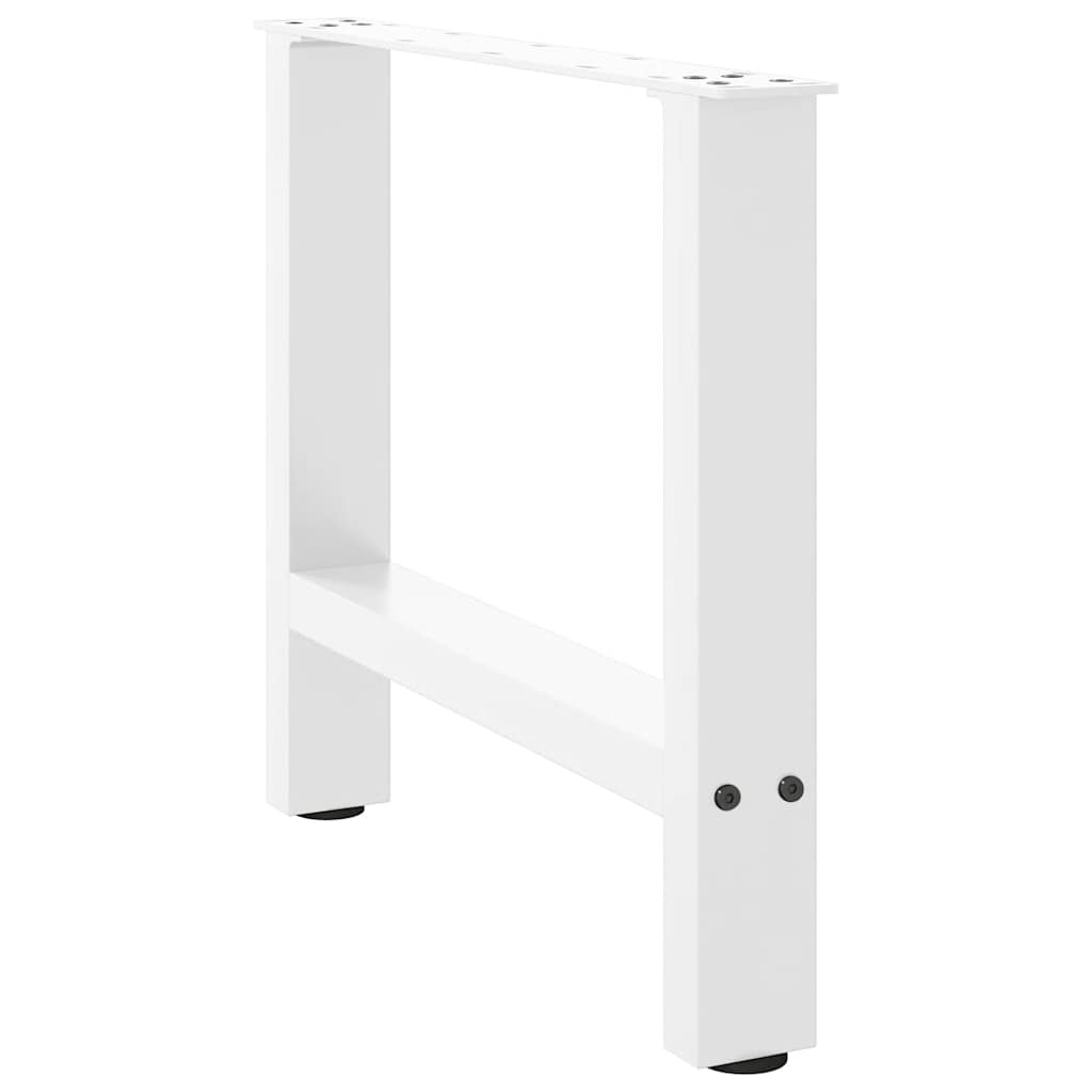 vidaXL Couchtischbeine Weiß 2 Stk. 50x(42-43) cm Stahl
