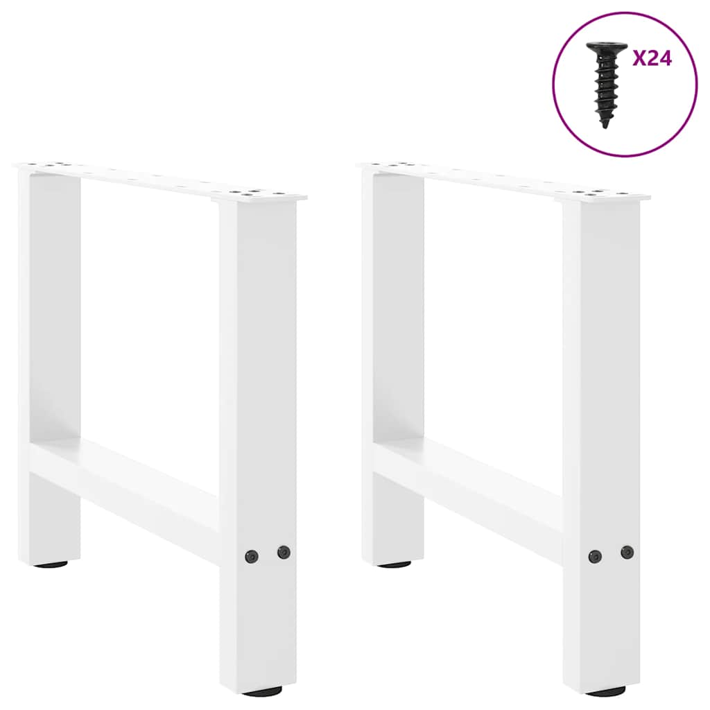 vidaXL Couchtischbeine Weiß 2 Stk. 50x(42-43) cm Stahl